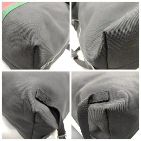 Gucci BackPack Bag Sherry Line Black Canvas 850-032125 - Picture 6 of 16